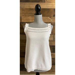 NWT J.Crew Factory White Ruffle Trim Tank Sweater